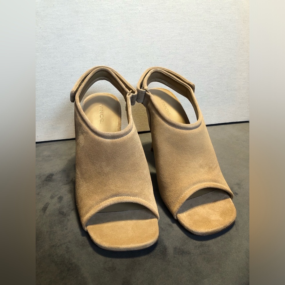 Vince. Square Toe Sling Back Strap Heeled Sandal - Picture 10 of 13
